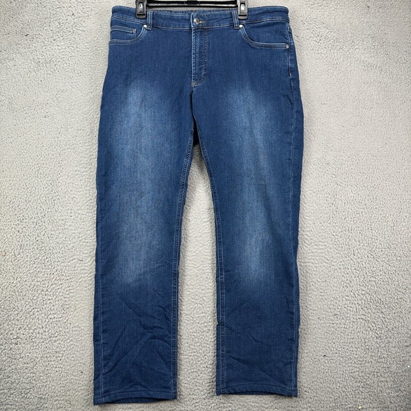 Peter Millar Collection Jeans Straight Leg Men 38 Blue Distressed Stretch Pocket